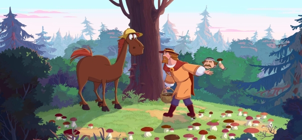 Список лучших мультфильмов про коней: Три богатыря и Конь на троне (2021)